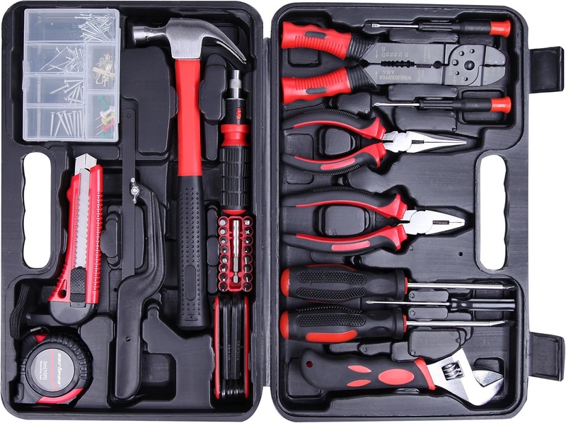 Amazon.com: Cartman Tool Set 160pcs General Household Hand Tool Kit with Plastic Toolbox Electricians Tools in Storage Case : Automotive