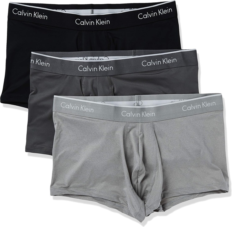 Amazon.com: Calvin Klein Men's Microfiber Stretch Multipack Low Rise Trunks, Black/Grey Sky/Grey Heather, M: Clothing
