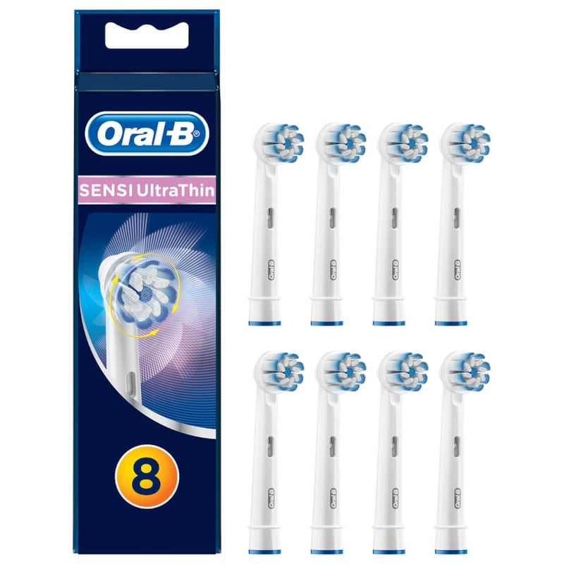 Oral-B Sensi UltraThin Power Replacement Electric Toothbrush Heads (Pack of 8) - LOOKFANTASTIC