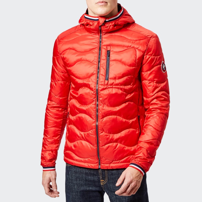 Superdry Men's Wave Quilt Jacket - Bright Red Clothing | TheHut.com