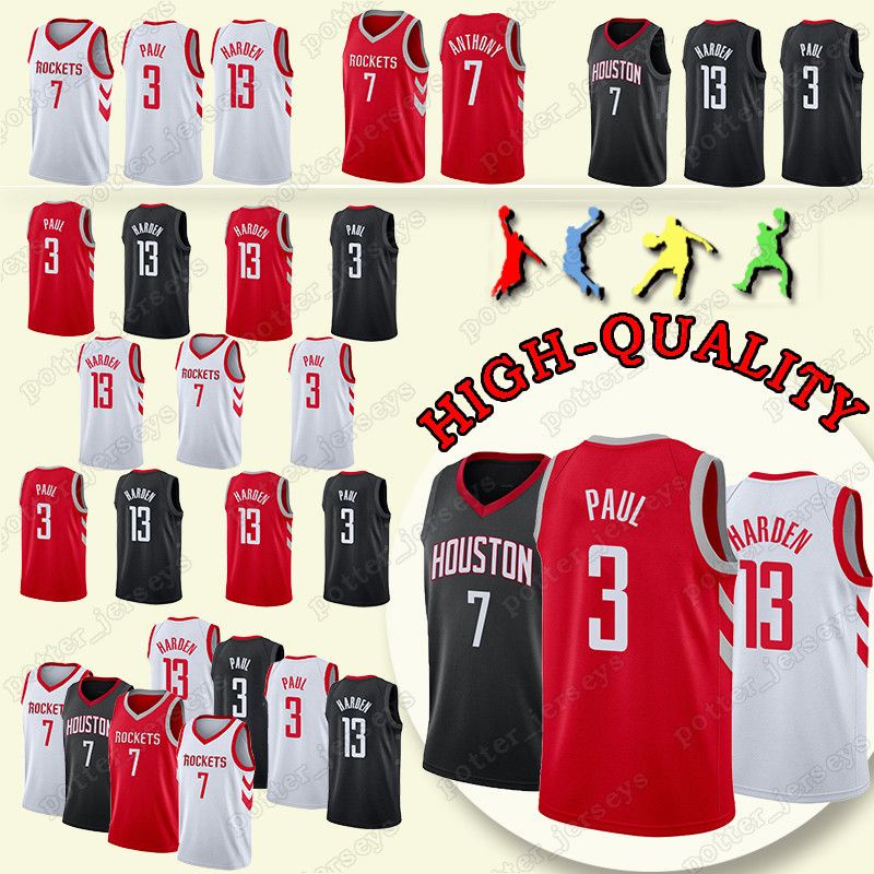 2019 2019 New Houston 3 Chris Paul Jersey Rockets 13 James Harden 7 Carmelo Anthony Jerseys Youth And Adult Shirt From Potter_jerseys, $19.59 | DHgate.Com