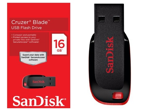זכרון נייד SanDisk Cruzer Blade 16GB SDCZ50-016G