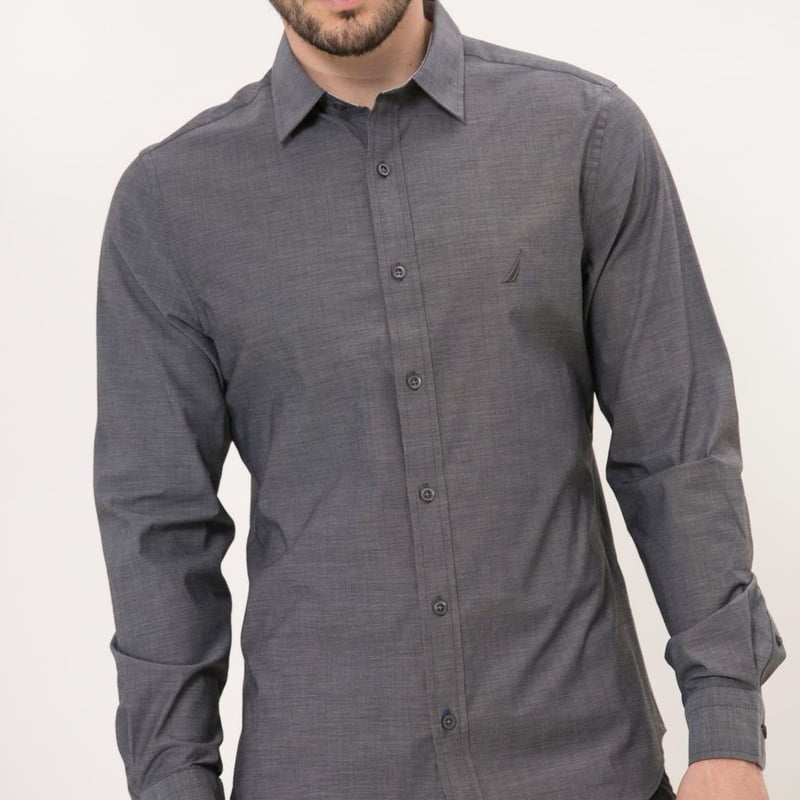 חולצה מכופתרת חלקה TAILORED FIT | Nautica